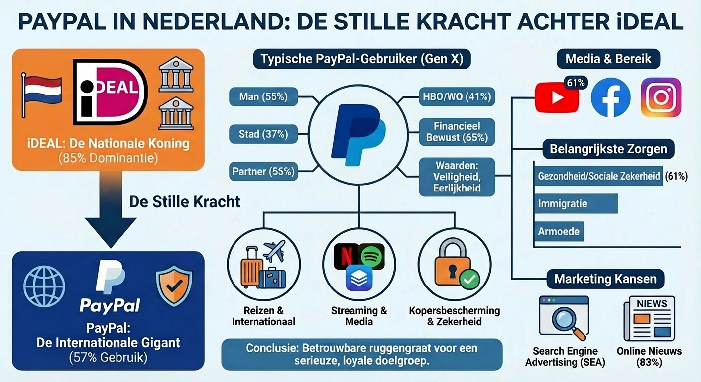 Infographic met beknopte informatie over PayPal gebruikers